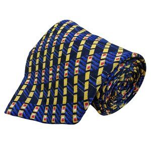 Bettini Mens Multicolor Silk Tie Patterned Made In Italy